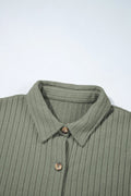 Ribbed Knit Button - Up Cardigan - CELIVINE