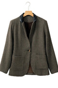 Pocketed Buttoned Long Sleeve Blazer - CELIVINE