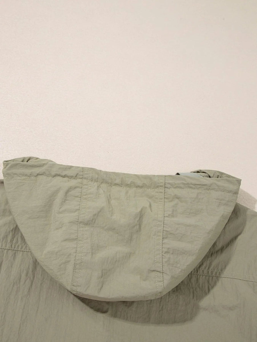 Zip Up Cropped Hooded Utility Jacket - CELIVINE