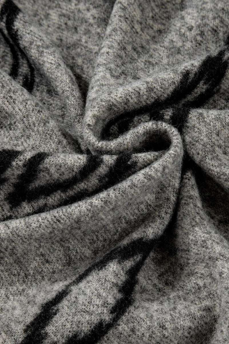 Pocketed Geometric Collared Neck Button Down Shacket - CELIVINE