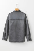 Button Up Long Sleeve Denim Jacket - CELIVINE