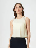 Round Neck Cropped Active Tank - CELIVINE