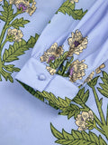 Floral Print Long Sleeve Tie Neck Blouse - CELIVINE