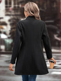 Collared Neck Long Sleeve Longline Coat - CELIVINE