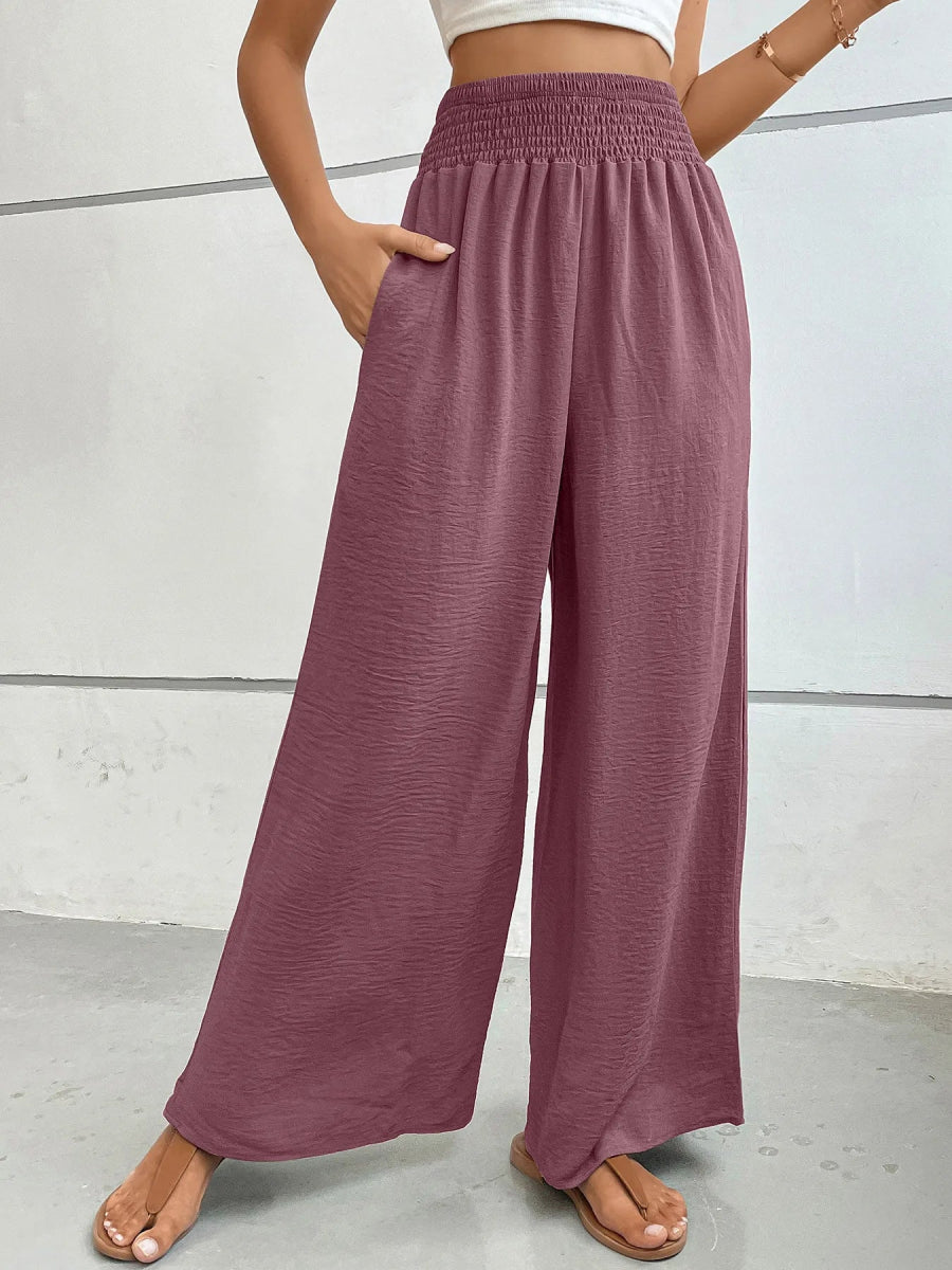 High - Waisted Wide Leg Pants - CELIVINE