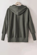 Quarter - Snap Dropped Shoulder Hoodie - CELIVINE