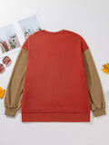 Halloween Glitter Ghost Patched Pattern Color Block Sweatshirt - CELIVINE