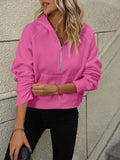 Half - Zip Hoodie with Kangaroo Pocket - CELIVINE