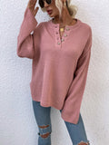 Quarter - Button Slit Sweater - CELIVINE