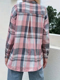 Plaid Button Up Long Sleeve Shirt - CELIVINE