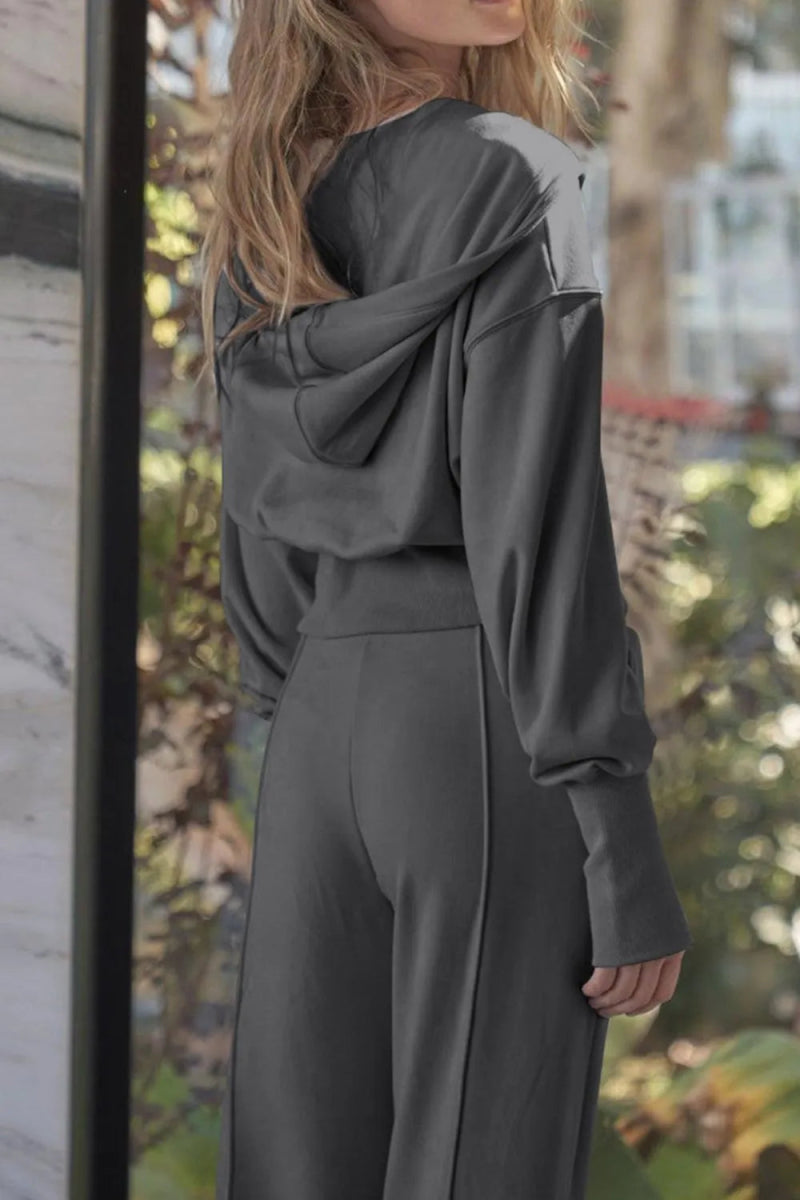 Zip - Up Hoodie and Pants Active Set - CELIVINE