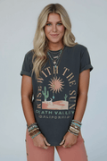 RISE WITH THE SUN Graphic Round Neck Short Sleeve T-Shirt - CELIVINE