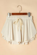 Drawstring High Waist Lined Active Skorts - CELIVINE