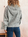 Quarter Zip Ribbed Hem Sweater - CELIVINE