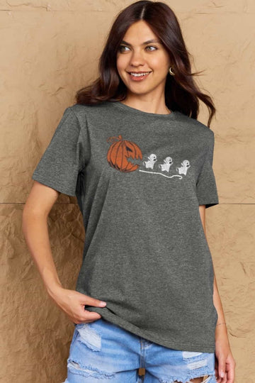 Simply Love Full Size Jack - O' - Lantern Graphic Cotton T-Shirt - CELIVINE
