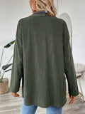 Snap Down Long Sleeve Jacket with Chest Pockets - CELIVINE