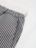 Striped Wide Leg Drawstring Pants - CELIVINE