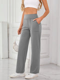 High Waist Active Pants with Pockets - CELIVINE