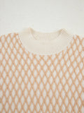 Textured Knit Mock Neck Sweater - CELIVINE