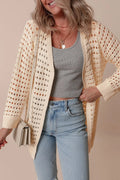 Openwork Open Front Cardigan - CELIVINE