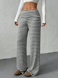 Striped Wide Leg Pants - CELIVINE