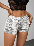 Leopard Print Denim Shorts - CELIVINE