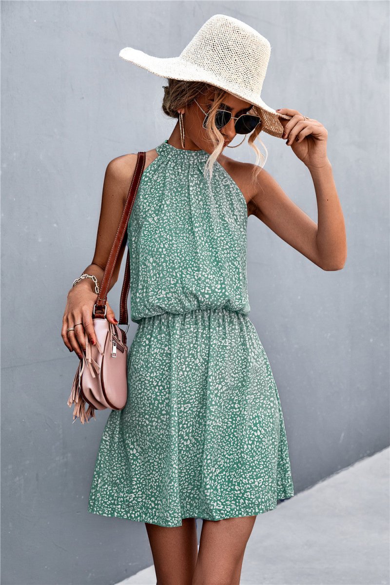 Floral Tied Sleeveless Mini Dress - CELIVINE