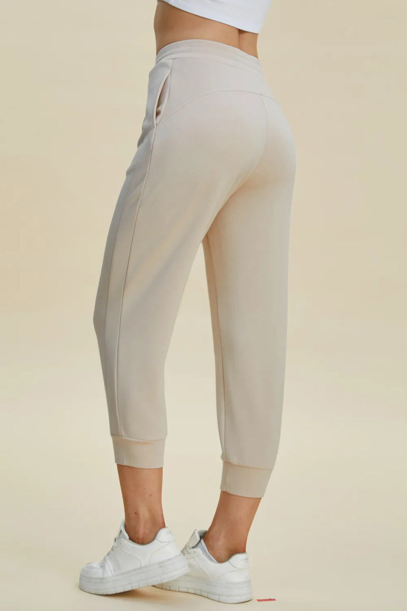 Basic Bae Full Size Air Scuba Drawstring High Waist Cropped Pants - CELIVINE