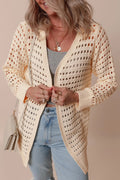 Openwork Open Front Cardigan - CELIVINE
