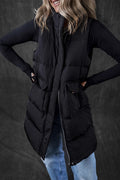Pocketed Zip Up Vest Coat - CELIVINE