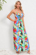 Printed Surplice Maxi Cami Dress - CELIVINE