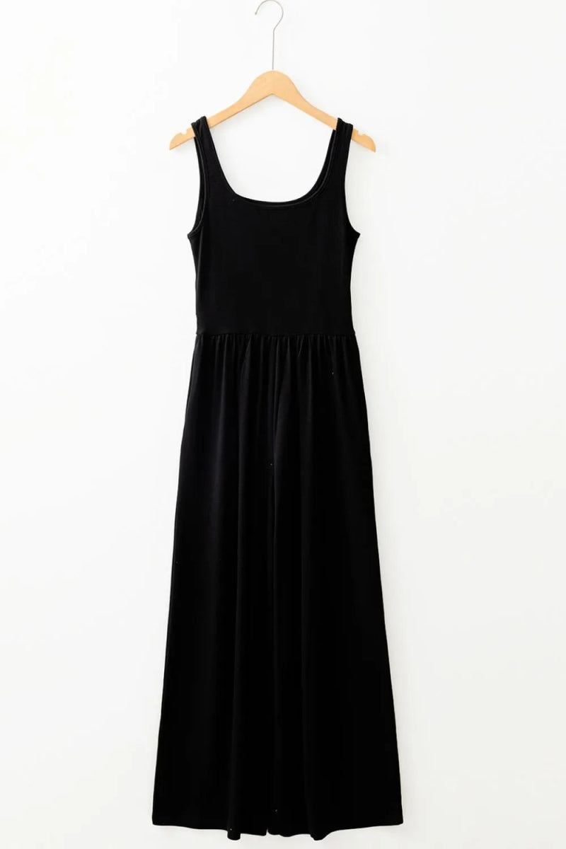 Cutout Scoop Neck Wide Strap Jumpsuit - CELIVINE