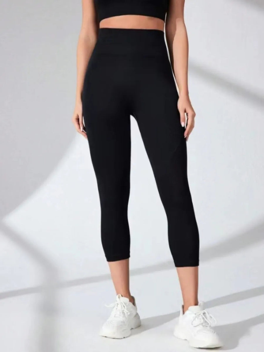High Waist Cropped Active Leggings - CELIVINE