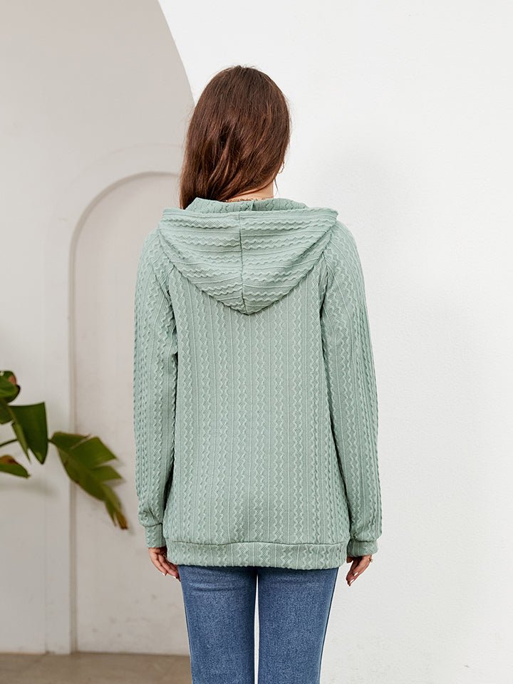 Raglan Sleeve Front Pocket Hoodie - CELIVINE