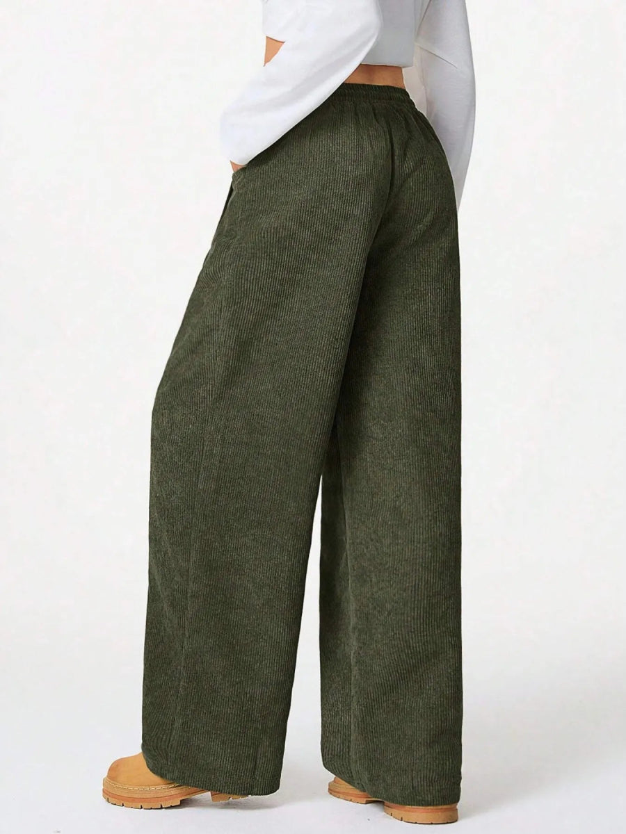 Wide Leg Drawstring Pants - CELIVINE