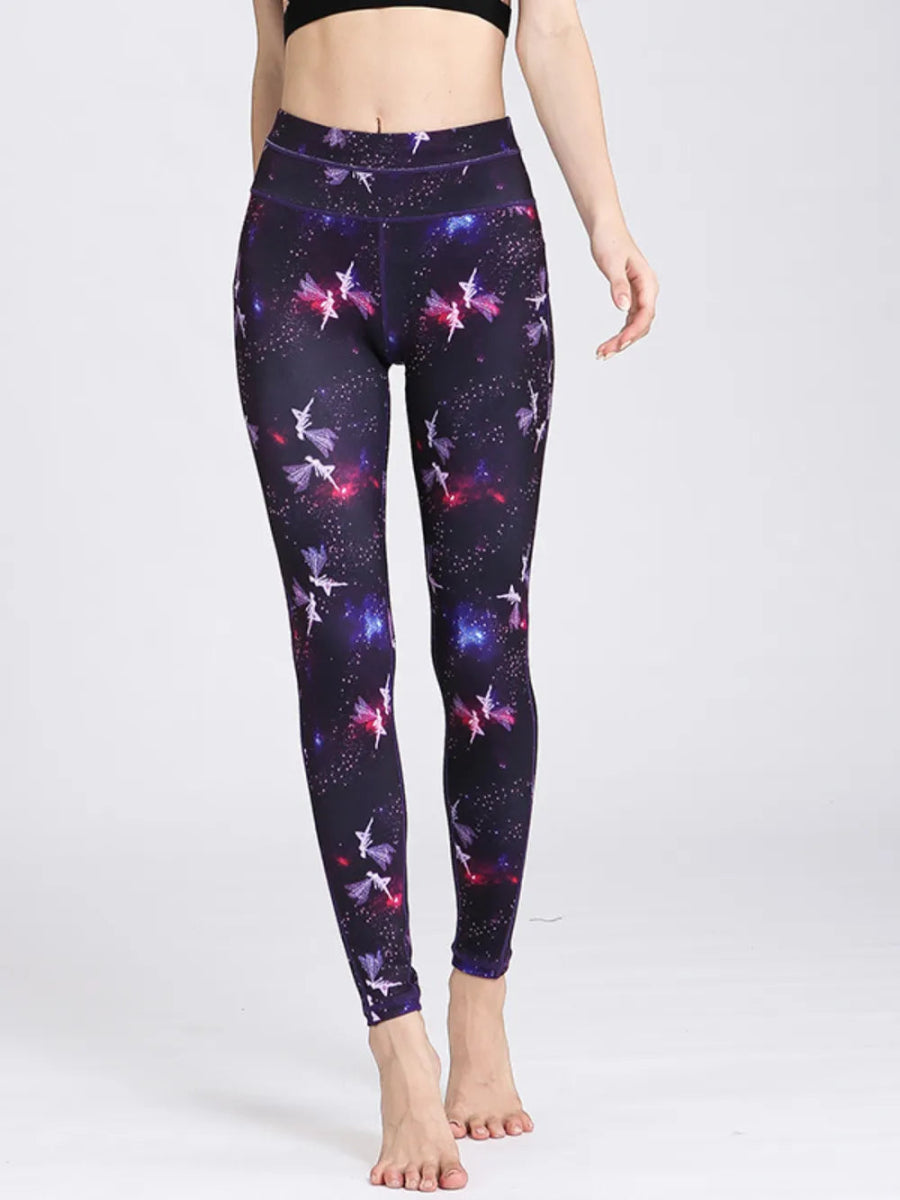 Printed Active High Waist Leggings - CELIVINE