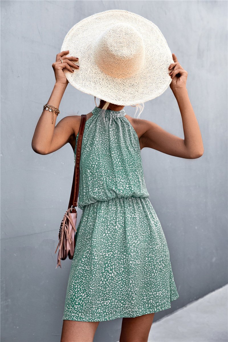 Floral Tied Sleeveless Mini Dress - CELIVINE