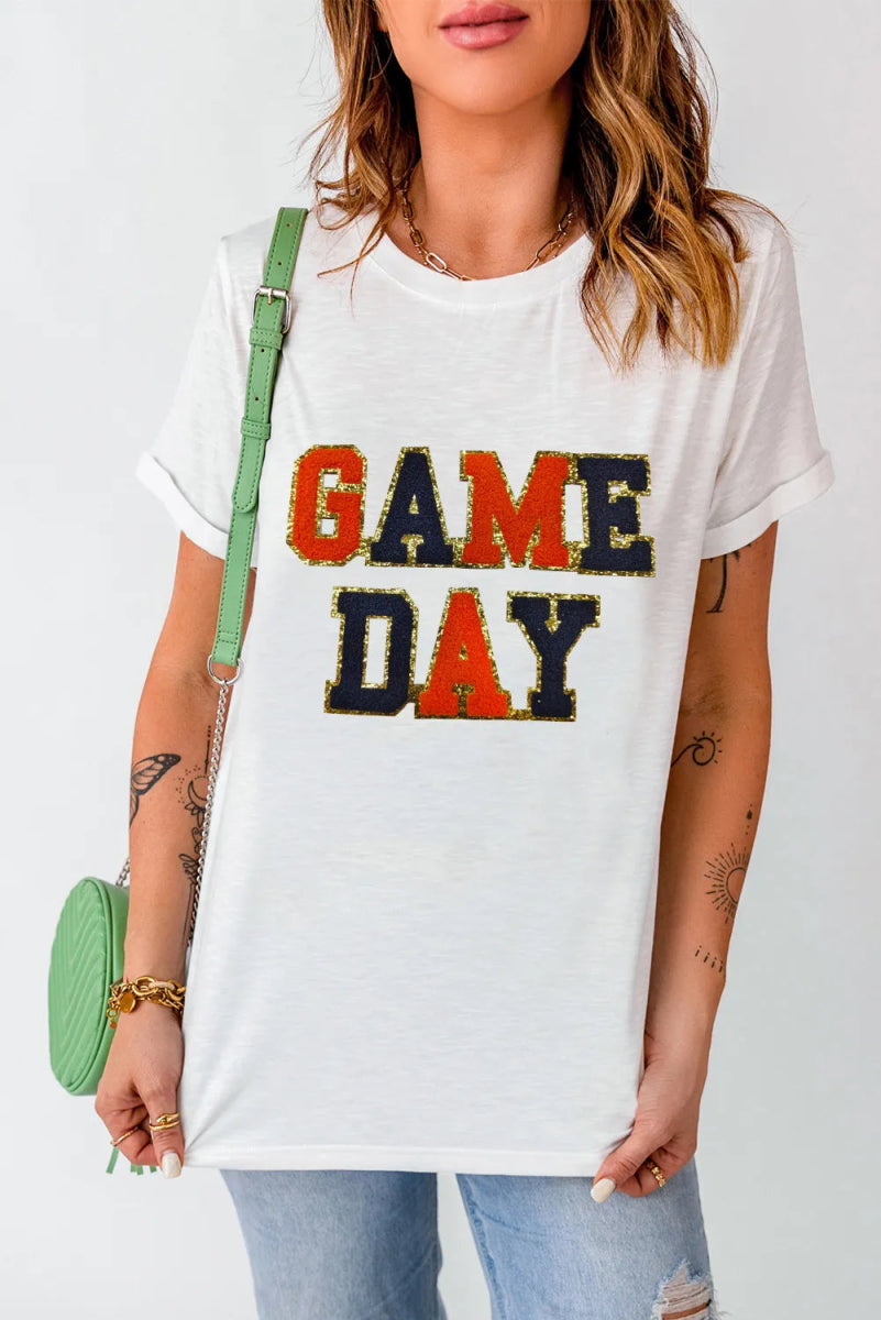 GAME DAY Round Neck Short Sleeve T-Shirt - CELIVINE