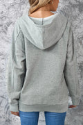 Lace Up Long Sleeve Hoodie - CELIVINE