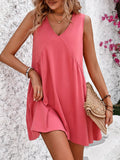 V - Neck Sleeveless Mini Dress - CELIVINE
