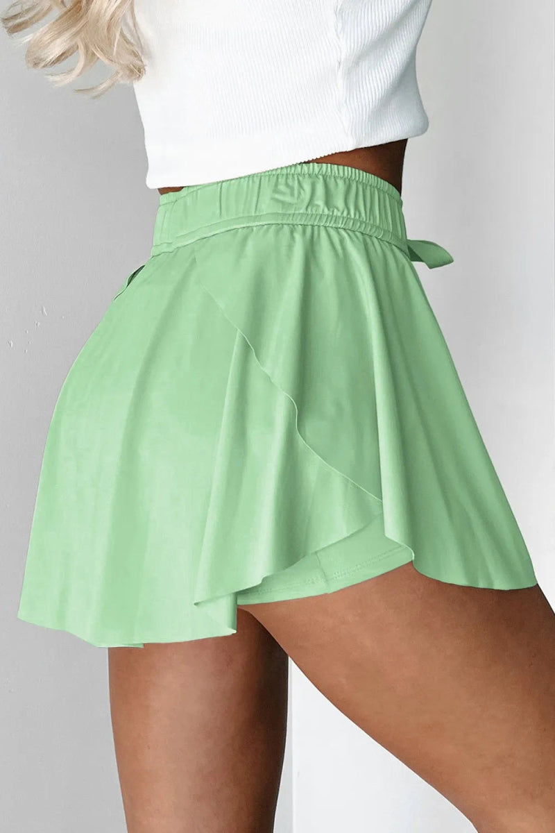 Drawstring Active Skorts - CELIVINE