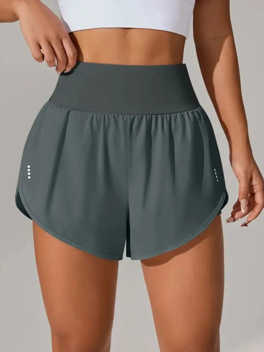 Pocketed High Waist Active Shorts - CELIVINE