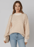 Textured Knit Mock Neck Sweater - CELIVINE