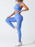 Round Neck Tank and High Waist Leggings Active Set - CELIVINE