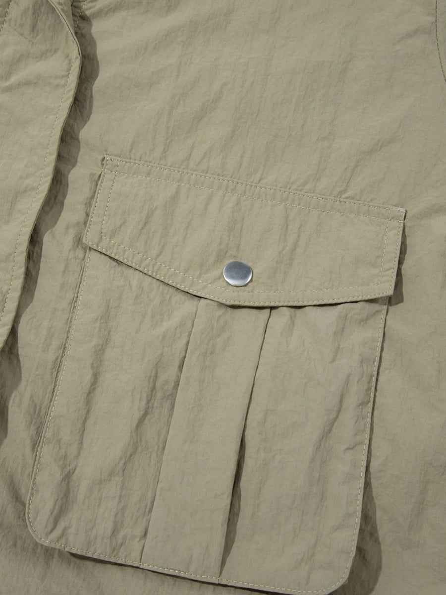 Zip Up Cropped Hooded Utility Jacket - CELIVINE