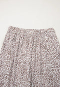 Leopard Button Down Long Sleeve Top and Pants Lounge Set - CELIVINE