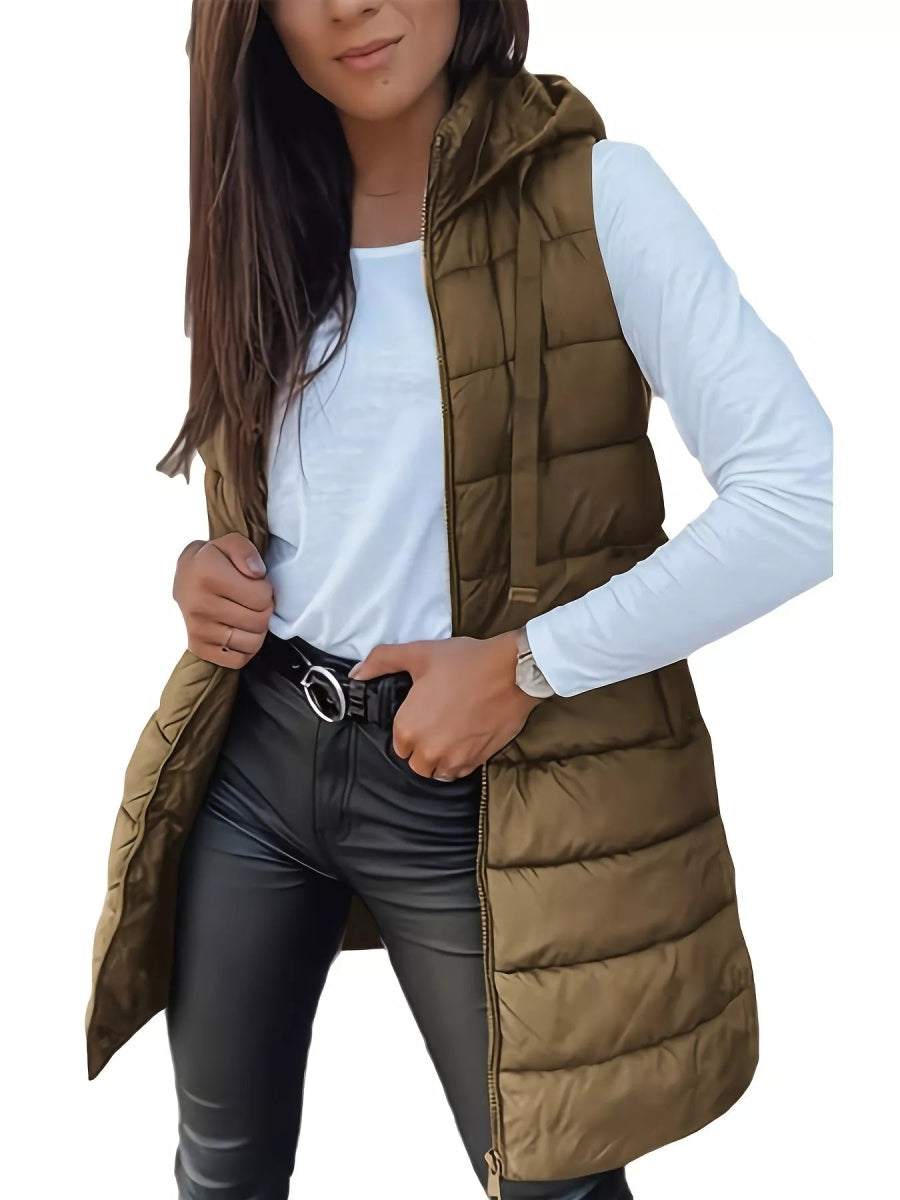 Zip Up Hooded Winter Coat - CELIVINE