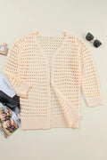 Openwork Open Front Cardigan - CELIVINE