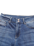 High Waist Distressed Straight Leg Jeans - CELIVINE