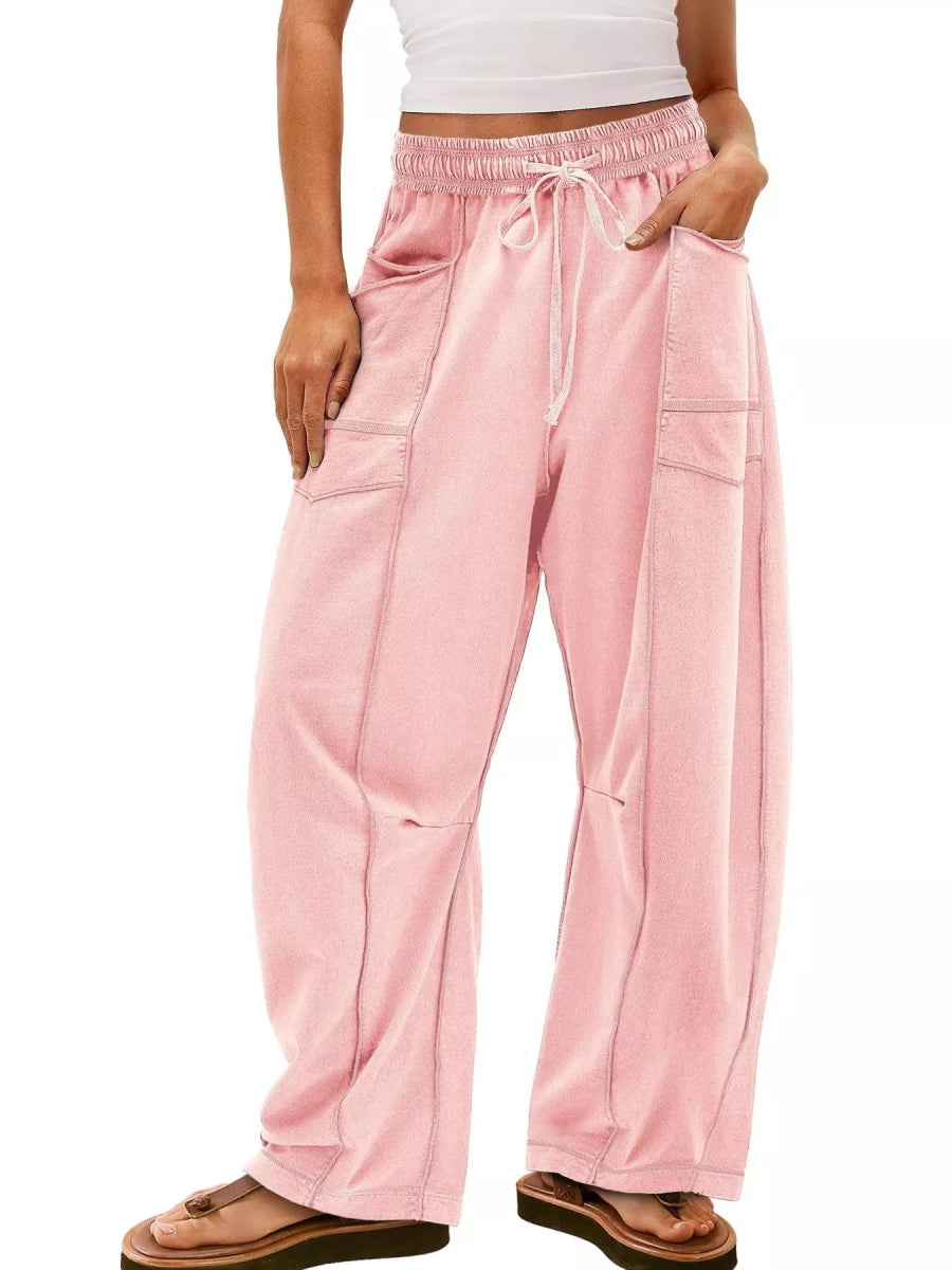 Drawstring Wide Leg Pants - CELIVINE